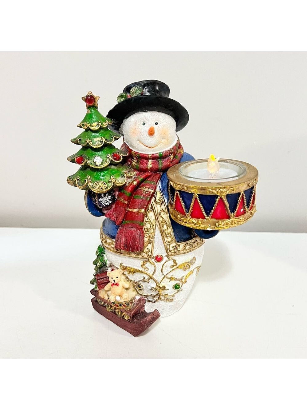 AVON Christmas Decor Snowman Tealight Holder Christmas Ornament Figurine
